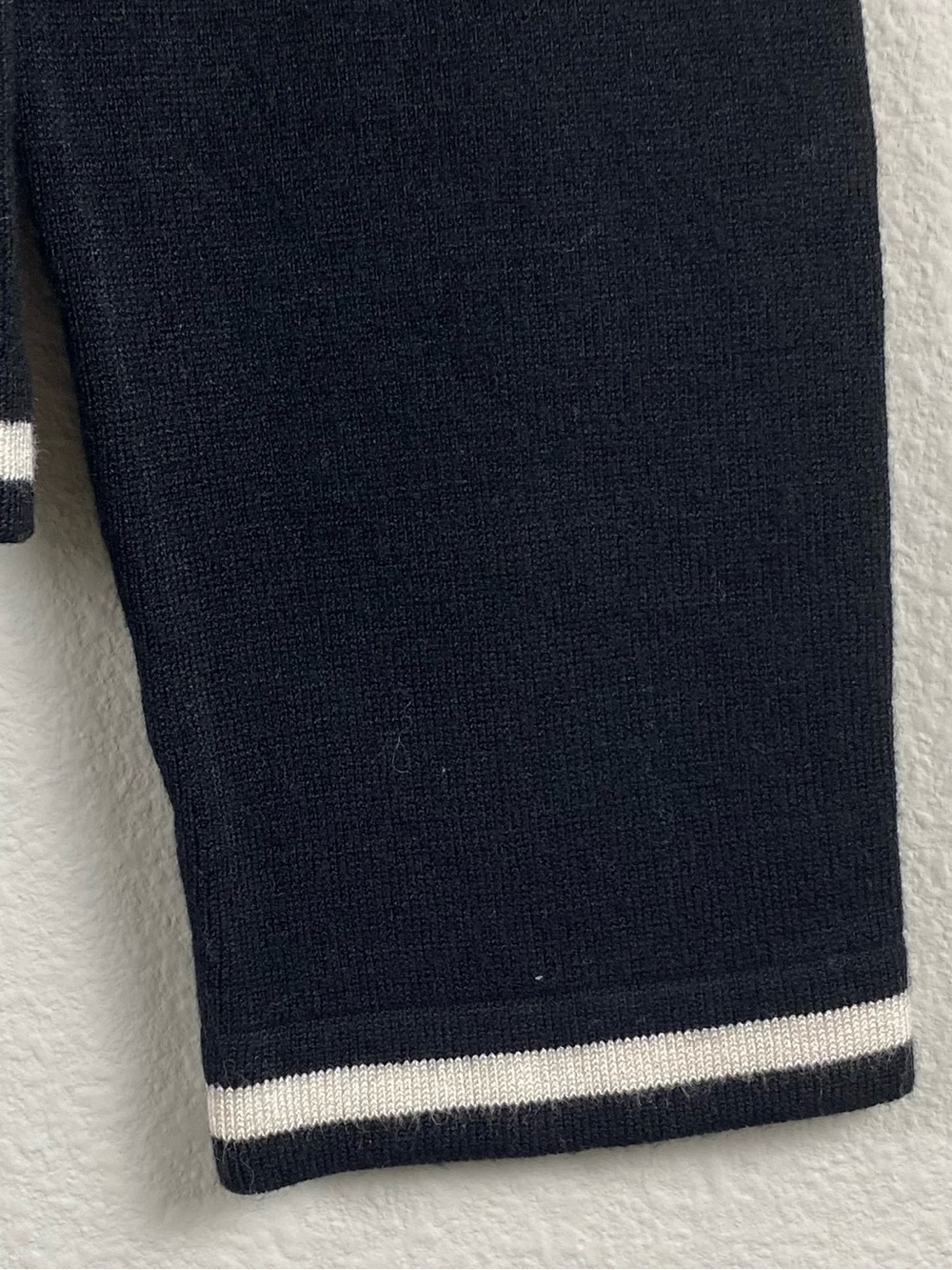 Mango MNG Contrast Tipped Long Sleeve Parker Cardigan Sweater | Black/Ivory - Picture 11 of 16